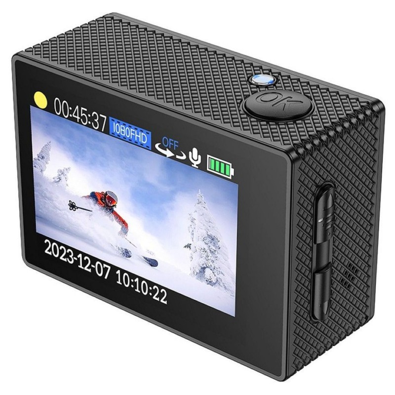 Action Camera Hoco DV100 Sport Waterproof with Screen 2" 1080P/30fps Black