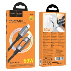 Καλώδιο Data Hoco U144 Charging Data Cable 60W Type-C to Type-C 1.2m Black