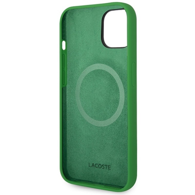 Θήκη Lacoste Liquid Silicone Microfiber Croc Logo MagSafe Case for iPhone 13/14/15 (6.1") Green
