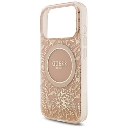 Θήκη Guess IML Flowers Allover Strap MagSafe Cover Apple iPhone 17 Pro (6.3") Pink