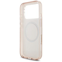 Θήκη Guess IML Flowers Allover Strap MagSafe Cover Apple iPhone 17 Pro (6.3") Pink