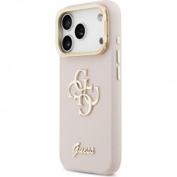 Θήκη Guess PU Grained 4G Logo Stand Camera Frame Cover Apple iPhone 17 Pro (6.3") Pink
