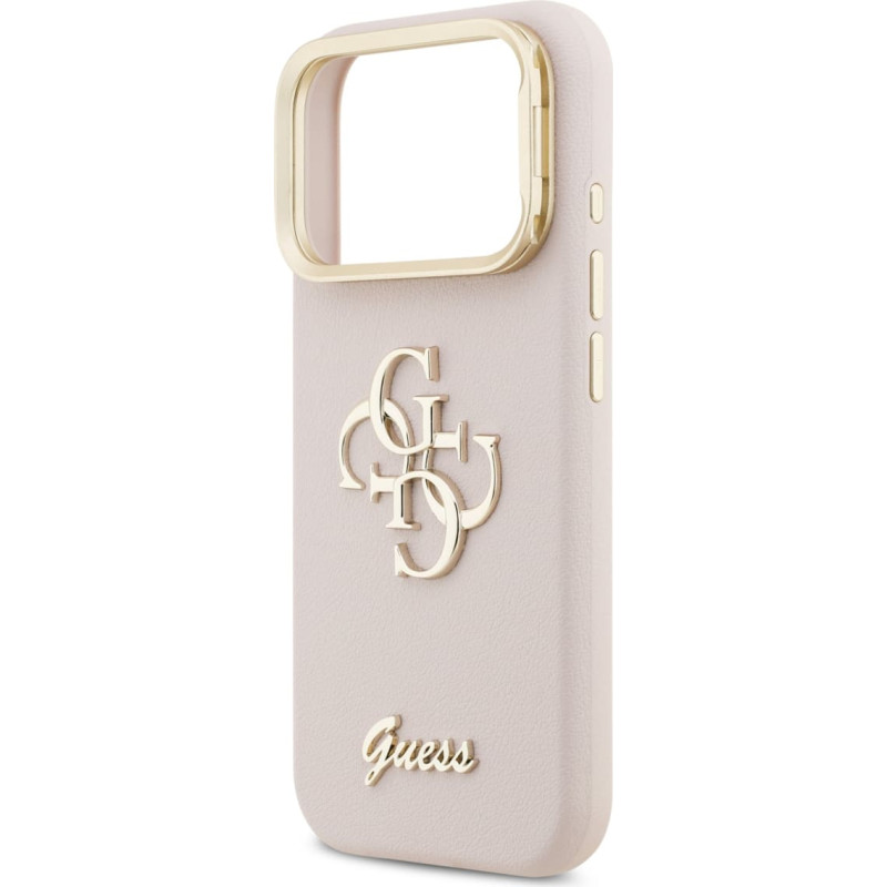 Θήκη Guess PU Grained 4G Logo Stand Camera Frame Cover Apple iPhone 17 Pro (6.3") Pink