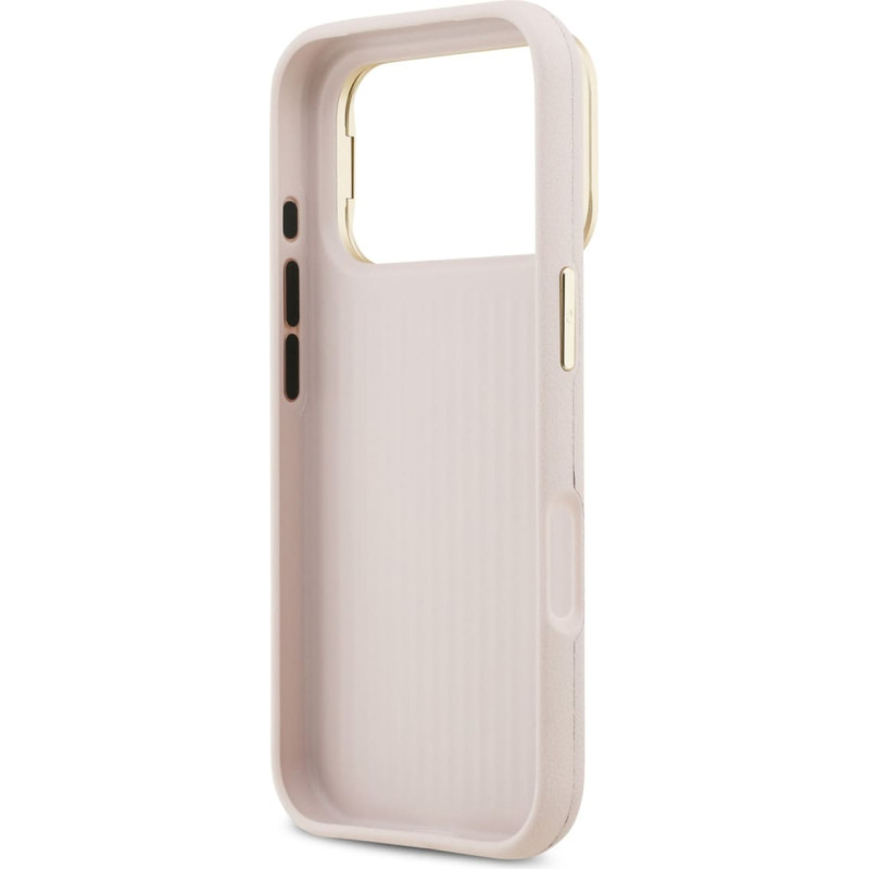 Θήκη Guess PU Grained 4G Logo Stand Camera Frame Cover Apple iPhone 17 Pro (6.3") Pink