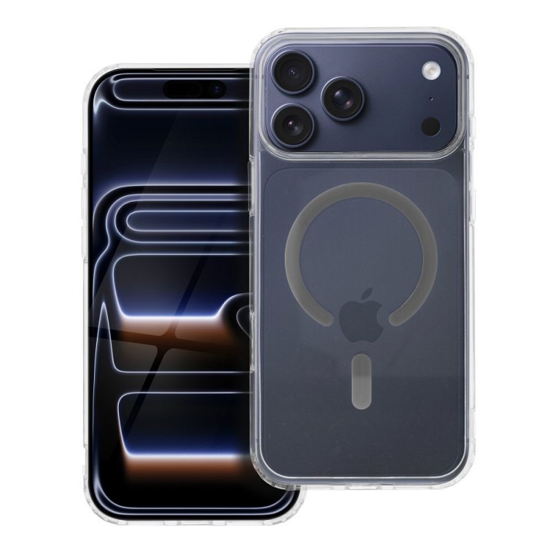 Θήκη Drop Glue Colorful Ring Mag Cover Apple iPhone 17 Pro Max (6.9") Transparent/Grey