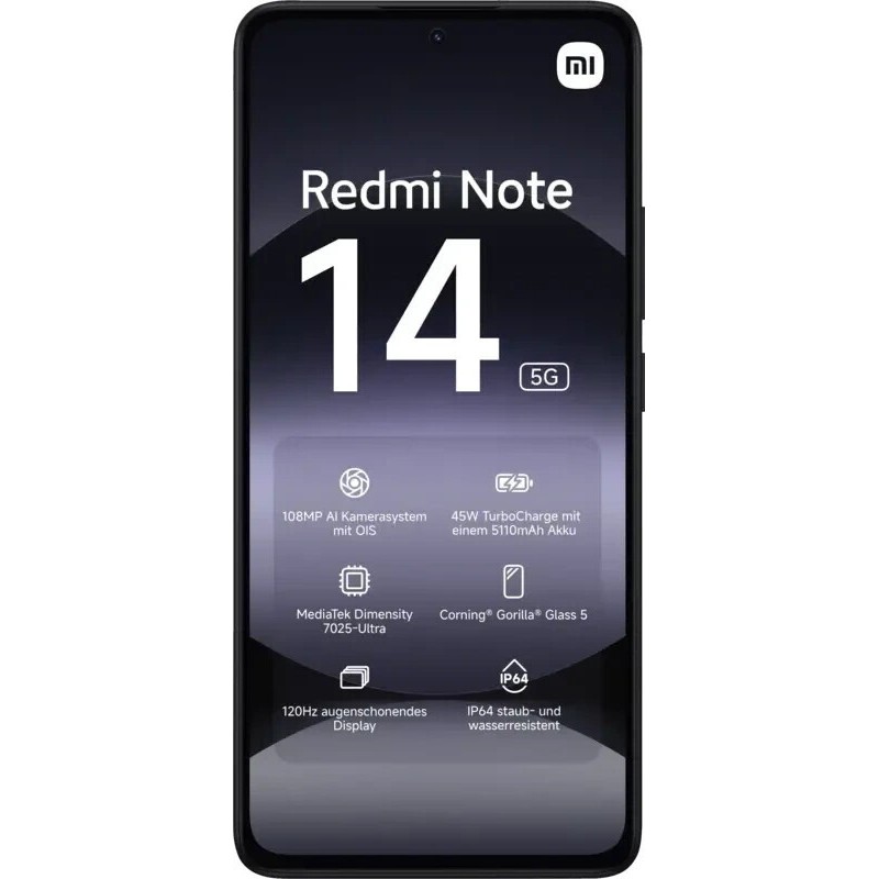 Xiaomi Redmi Note 14 5G Dual SIM (8GB/256GB) Midnight Black 2nd Life με 6 Μήνες Εγγύηση