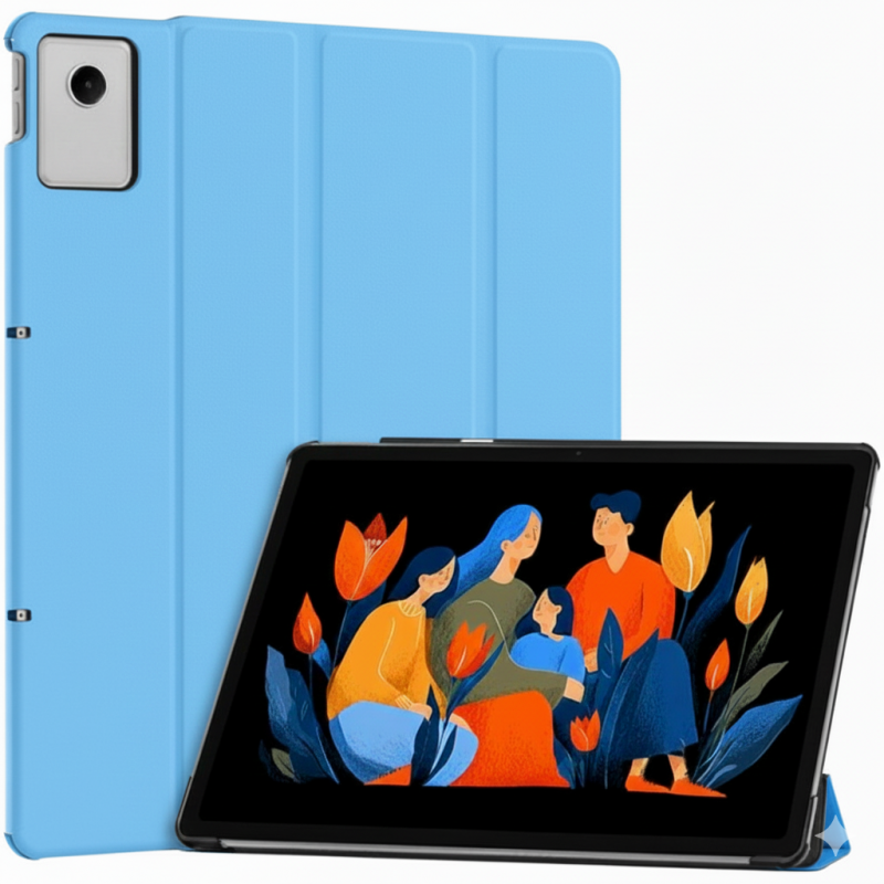Θήκη Custer Texture 3-Fold Holder Leather Smart Case Lenovo Idea Tab Plus 12.1" Light Blue