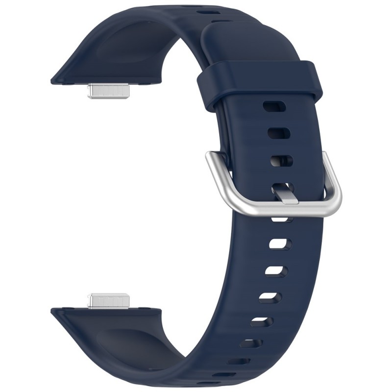 Ανταλλακτικό λουράκι Silver Buckle QuickFit Huawei Watch Fit 3 / 4 / 4 Pro Silicone Blue