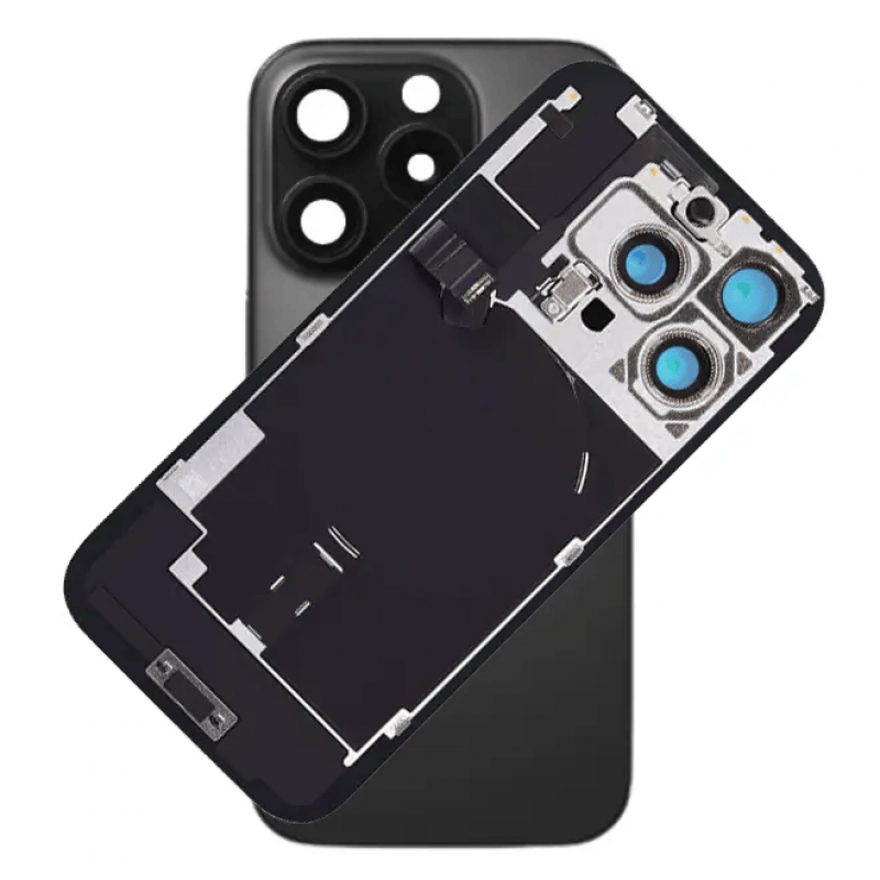 Καπάκι Μπαταρίας Apple iPhone 16 Pro Max Black Full – Με Bracket, Camera Lens, Magnets, Αδιαβροχοποίηση, Flash Light και original Ασύρματη Φόρτιση 