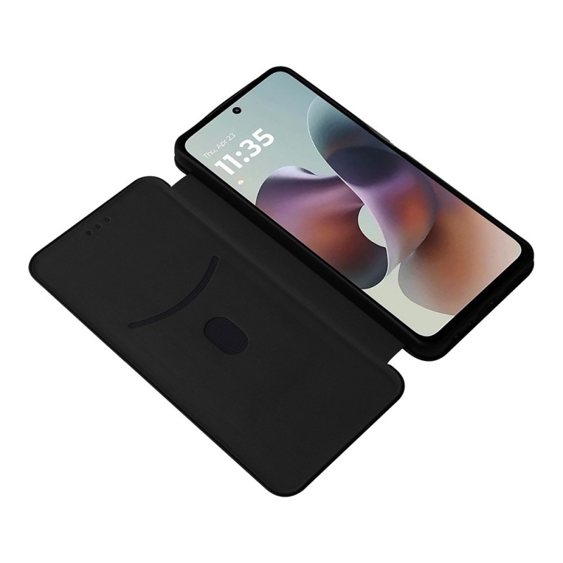 Θήκη Book Carbon Fiber Texture Motorola Moto G56 Black