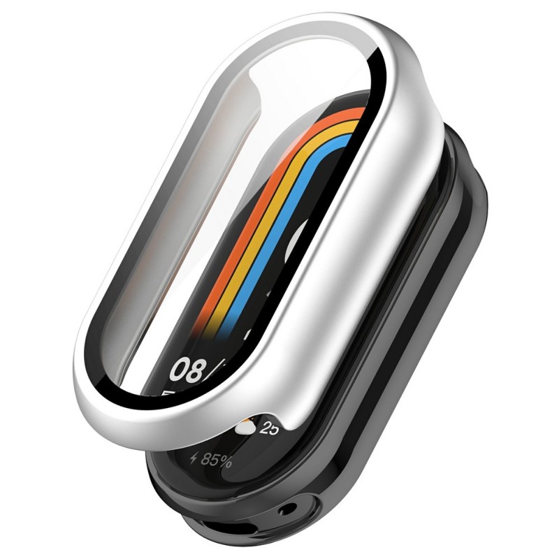 Θήκη Electroplated PC Full Screen Cover Xiaomi Band 10 / 10 NFC Silver