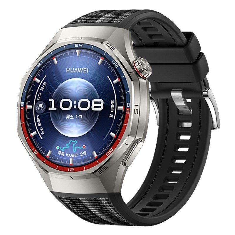 Ανταλλακτικό λουράκι Nylon Silicone Hybrid Watchband για Huawei GT 6 Pro 46mm / Samsung Galaxy Watch 3 45mm / Honor Magic Watch2 46mm / Huawei Watch GT 46mm (22mm) Black