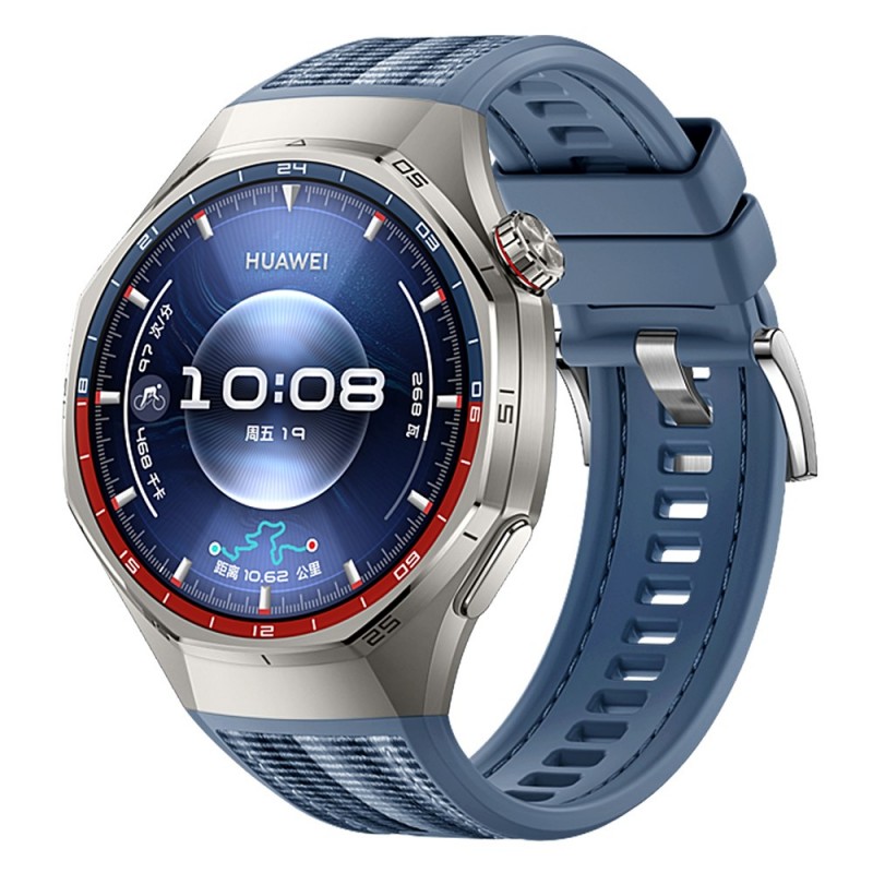 Ανταλλακτικό λουράκι Nylon Silicone Hybrid Watchband για Huawei GT 6 Pro 46mm / Samsung Galaxy Watch 3 45mm / Honor Magic Watch2 46mm / Huawei Watch GT 46mm (22mm) Dark Blue