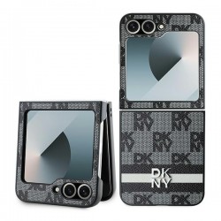 Θήκη DKNY PU Leather Checkered Pattern and Stripe Cover Samsung Galaxy Z Flip6 SM-F741 / Flip7 FE 5G SM-761B Black
