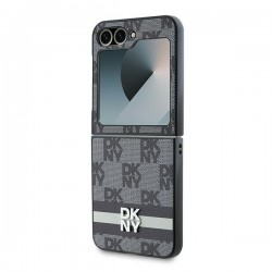 Θήκη DKNY PU Leather Checkered Pattern and Stripe Cover Samsung Galaxy Z Flip6 SM-F741 / Flip7 FE 5G SM-761B Black