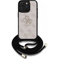 Θήκη Guess PU 4G Metal Logo Crossbody Strap Cover Apple iPhone 15 Pro Max (6.7") Pink