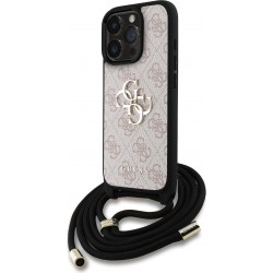 Θήκη Guess PU 4G Metal Logo Crossbody Strap Cover Apple iPhone 15 Pro Max (6.7") Pink