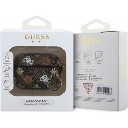 Θήκη Σιλικόνης Guess PU 4G Peony Charm Case Airpods Pro Brown