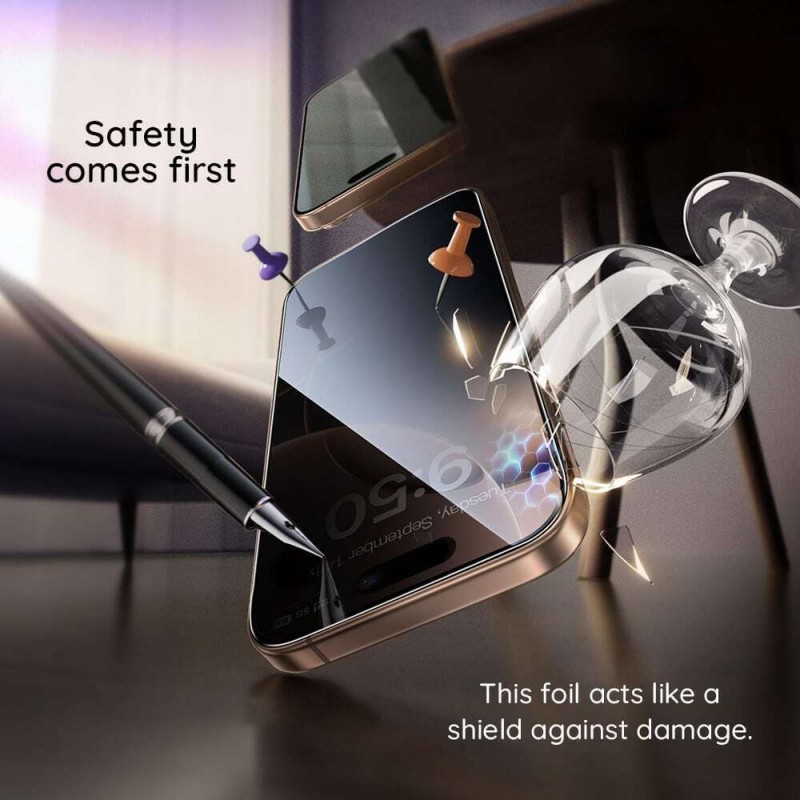 Γυαλί Προστασίας Guess Screen Protector 2.5D Apple iPhone 16 Pro Max (6.9") Tempered Glass Privacy Black