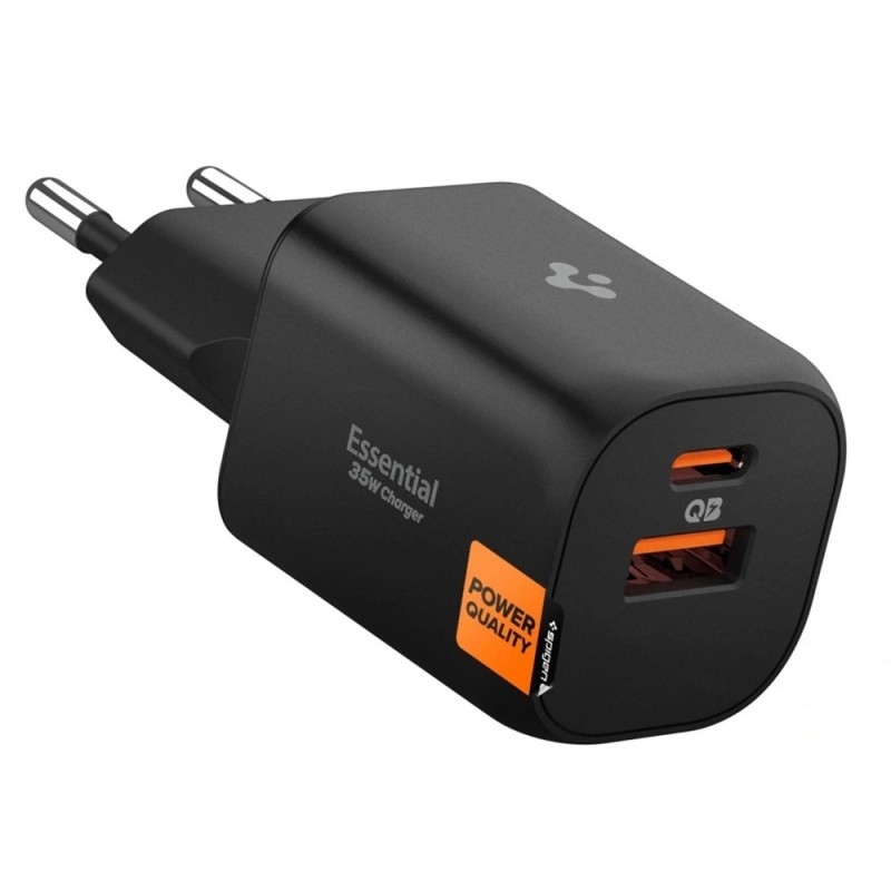 Φορτιστής Ταξιδιού Spigen EE352EU Essential 2-Port Network Charger 35W Black