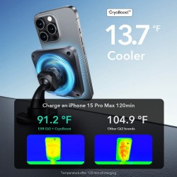 Βάση Αυτοκινήτου ESR Halolock Cryoboost Magnetic Magsafe Dashboard & Vent Car Mount Wireless Charger QI2 15W Frosted Onyx