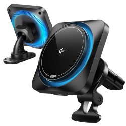 Βάση Αυτοκινήτου ESR Halolock Cryoboost Magnetic Magsafe Dashboard & Vent Car Mount Wireless Charger QI2 15W Frosted Onyx