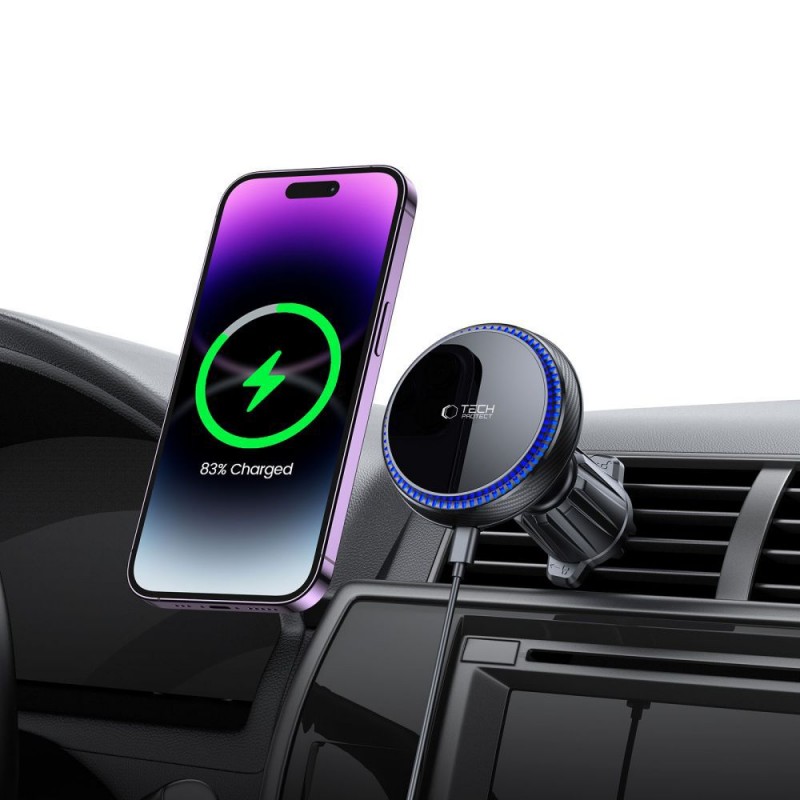 Βάση Αυτοκινήτου Tech-Protect MM15W-V4 Magnetic Magsafe Vent Car Mount Wireless Charger 15W Black