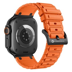 Ανταλλακτικό λουράκι Forcell F-Design FA06 Silicone Holes Apple Watch 1/2/3/4/5/6/SE/7/8 (42/44/45/49mm) Orange