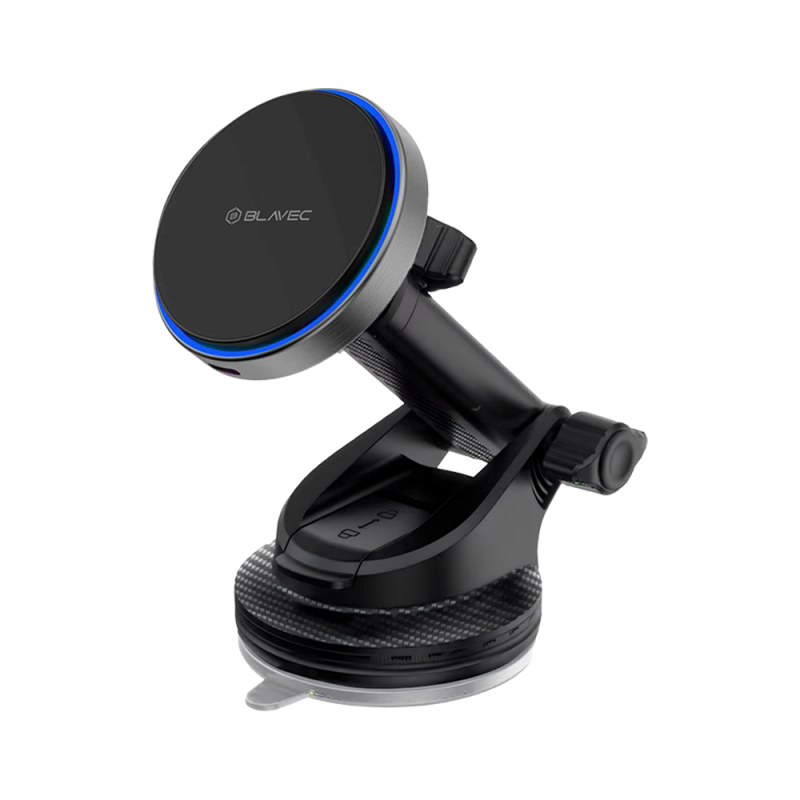 Βάση Αυτοκινήτου Blavec Car Holder Magnetic with Wireless Charging to Windshield & Dashboard 15W (BHC01A-MWIB) Black