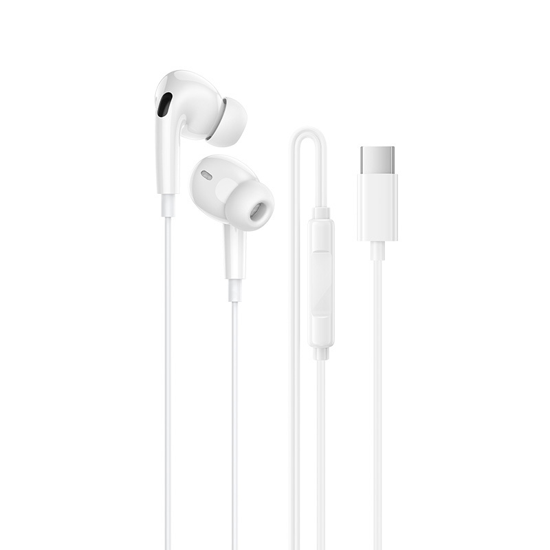 Ακουστικά Handsfree Borofone BM100 Pro Fuente with Microphone Type-C White