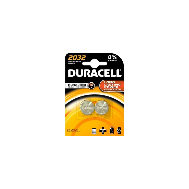 Μπαταρίες Λιθίου Ρολογιών Duracell Long Lasting Power CR2032 3V (2τμχ)