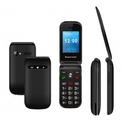 Powertech Milly Flip V2 Dual SIM with SOS Button Black