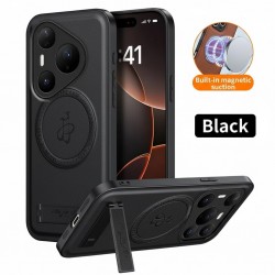 Θήκη Luxury Hybrid Leather Magnetic Stand Cover Huawei Pura 80 Pro Black