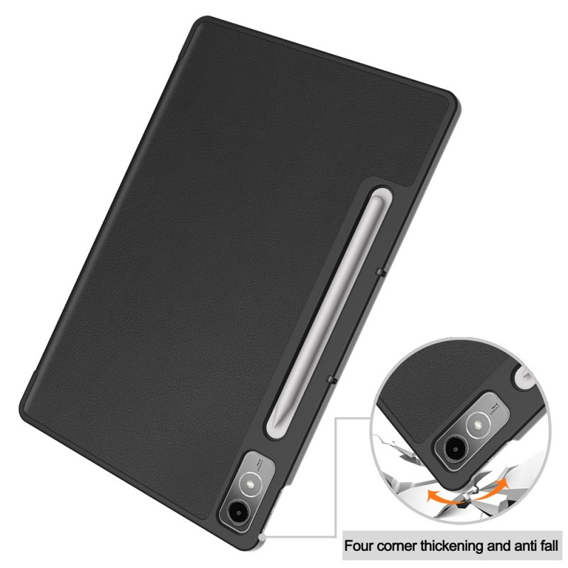 Θήκη Custer Texture 3-Fold Holder Leather Smart Case Lenovo Tab P12 12.7" Black