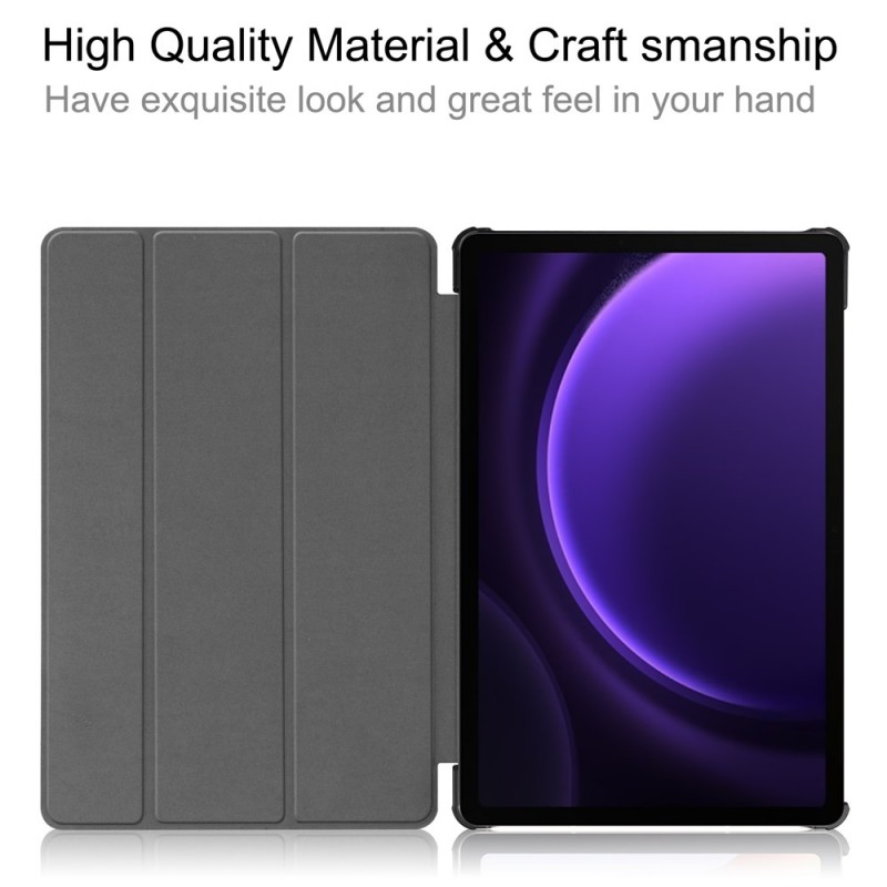 Θήκη Custer Texture 3-Fold Holder Leather Smart Case Samsung Galaxy Tab S9 FE/S10 FE 10.9'' SM-X510 / X516B / X520 / X526 Black