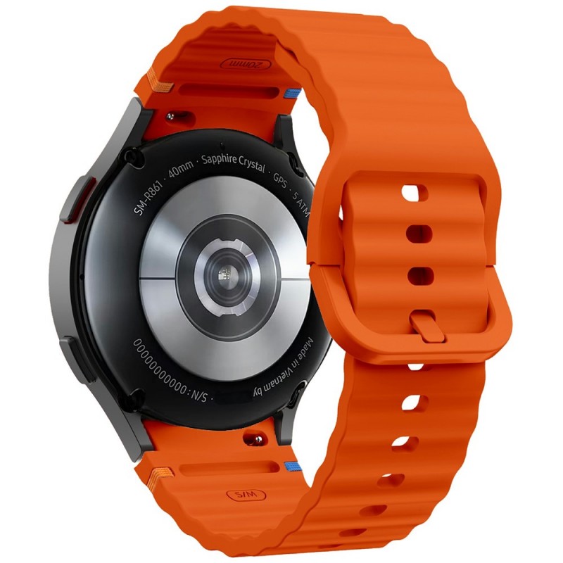 Ανταλλακτικό λουράκι QuickFit Wave Band with Colorful Buckle για Samsung Galaxy Watch 7 / 6 / 6 Classic / 5 / 5 Pro/ 4 / 4 Classic Orange