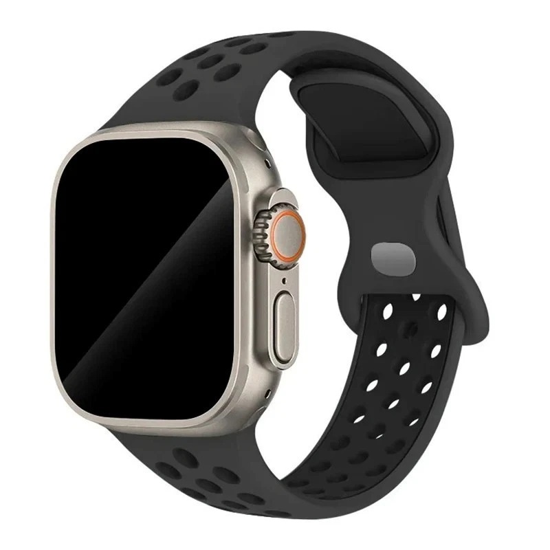 Ανταλλακτικό λουράκι QuickFit Silicone Sportband Apple Watch 1/2/3/4/5/6/SE/7/8 (42/44/45/49mm) Black
