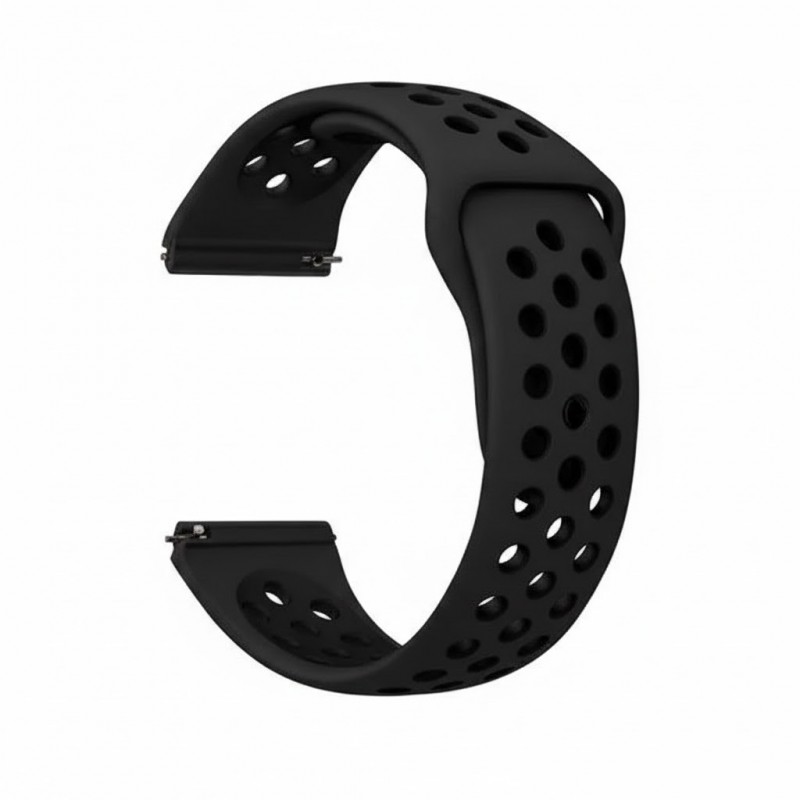 Ανταλλακτικό λουράκι QuickFit Softband Black για Samsung Galaxy Watch3(45mm)/Watch(46mm)/Huawei Watch 3 (46mm)/ Watch 3 Pro (48mm)/GT 2/Pro/Honor GS Pro/Amazfit GTR 3 (46mm)/GTR 3 Pro/GTR(47mm)/ Stratos 3(48mm) (22mm)