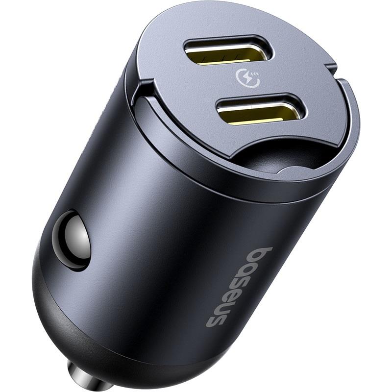Φορτιστής ΑυτοκινήτουBaseus Mini Tiny Star Car Charger with 2 USB-C Ports 30W (BRA014389) Black