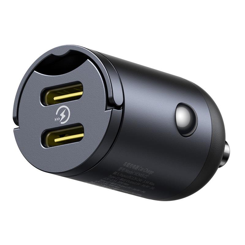 Φορτιστής ΑυτοκινήτουBaseus Mini Tiny Star Car Charger with 2 USB-C Ports 30W (BRA014389) Black