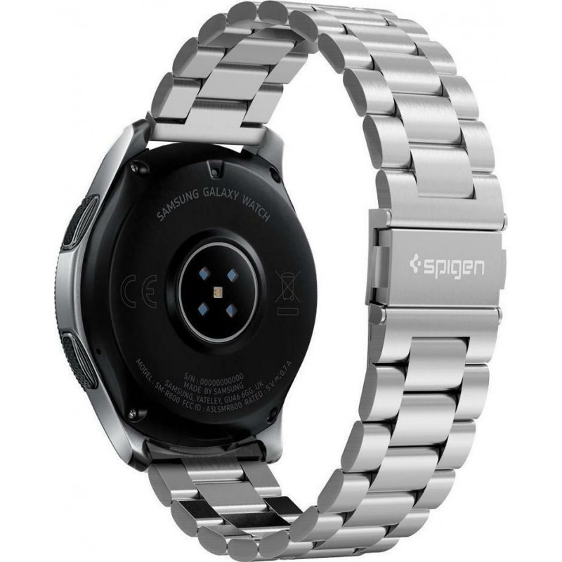 Ανταλλακτικό λουράκι QuickFit Spigen Stainless Steel Silver για Samsung Galaxy Watch3(45mm)/Watch(46mm)/Huawei Watch 3 (46mm)/ Watch 3 Pro (48mm)/GT 2/Pro/Honor GS Pro/Amazfit GTR 3 (46mm)/GTR 3 Pro/GTR(47mm)/ Stratos 3(48mm) (22mm)
