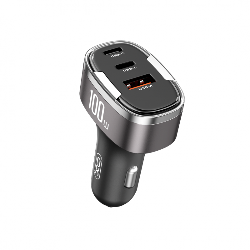 Φορτιστής Αυτοκινήτου XO CC61 1x USB-A 1x USB-C 1x Lightning 100W Gray