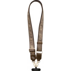 Λουράκι Λαιμού στήριξης Θήκης Guess Crossbody Strap PU 4G Metal Logo Brown