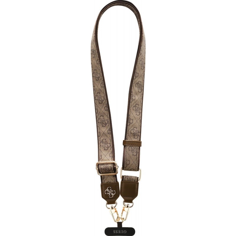 Λουράκι Λαιμού στήριξης Θήκης Guess Crossbody Strap PU 4G Metal Logo Brown
