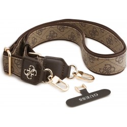 Λουράκι Λαιμού στήριξης Θήκης Guess Crossbody Strap PU 4G Metal Logo Brown
