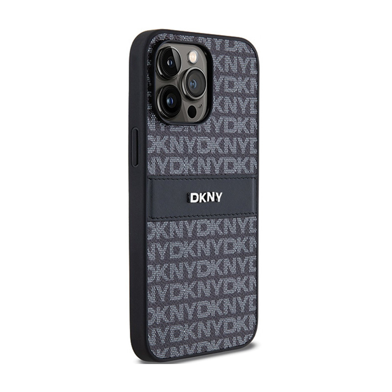 Θήκη DKNY PU Leather Repeat Pattern Tonal Stripe Case for iPhone 14 Pro Max (6.7") Black