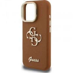 Θήκη Guess PU Grained 4G Logo Stand Camera Frame Cover Apple iPhone 16 Pro Max (6.9") Brown