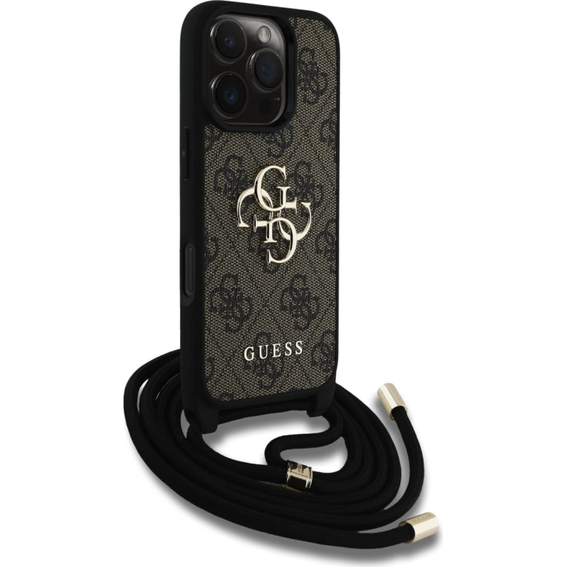 Θήκη Guess PU 4G Metal Logo Crossbody Strap Cover Apple iPhone 16 Pro Max (6.9") Brown