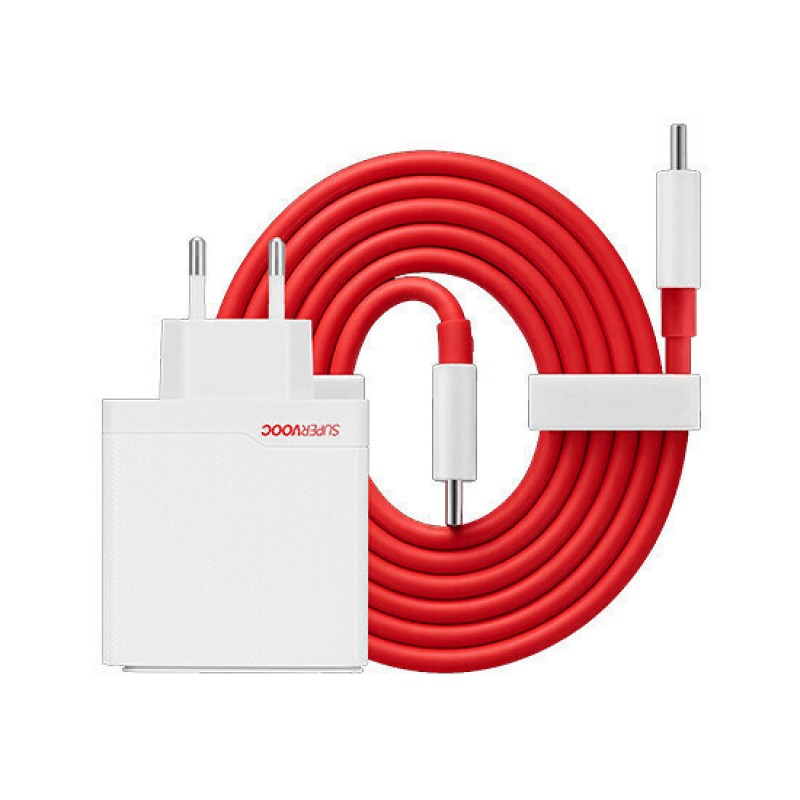 Φορτιστής Ταξιδίου OnePlus SUPERVOOC 120W Dual USB-A + USB-C Travel Charger + USB-C/USB-C Cable White (Original)