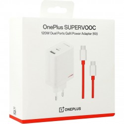Φορτιστής Ταξιδίου OnePlus SUPERVOOC 120W Dual USB-A + USB-C Travel Charger + USB-C/USB-C Cable White (Original)